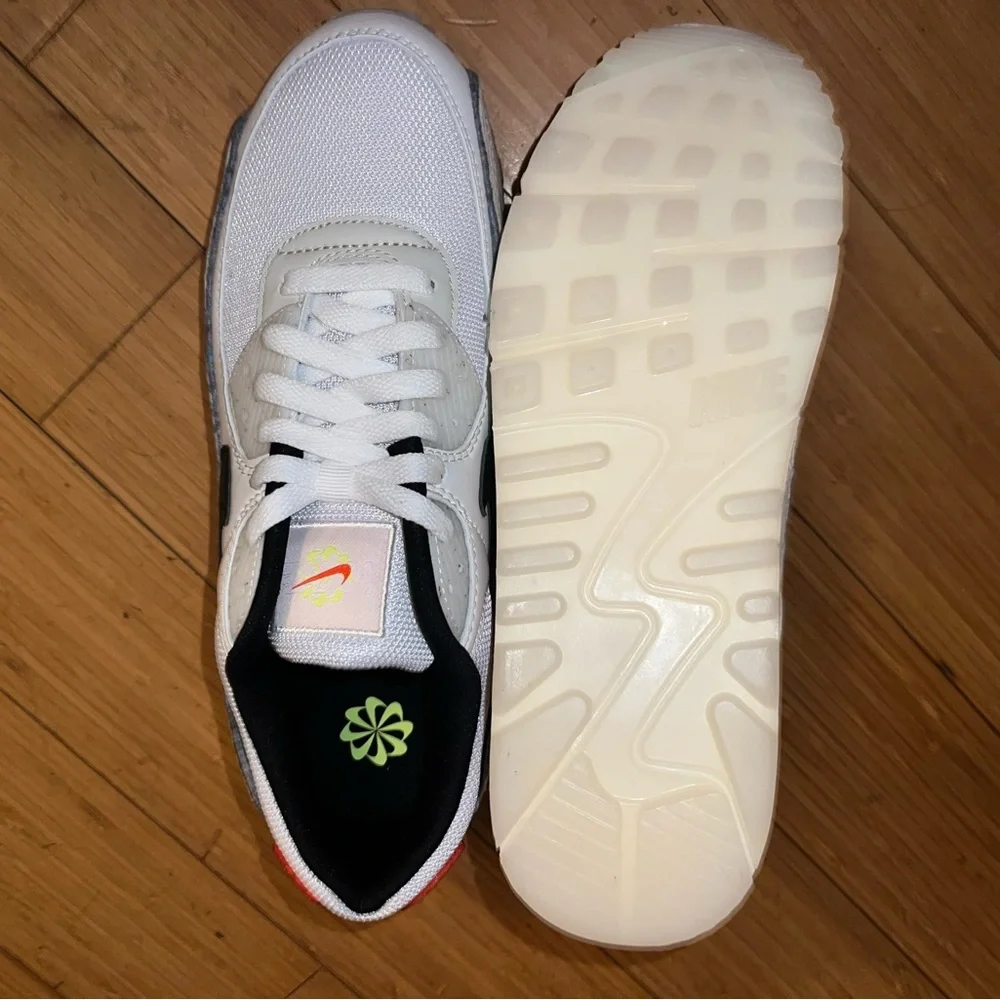 New Nike Air Max 90 SE "Swoosh Fiber" White Black Sesame DV3335-100 Men's 10 - Picture 8 of 10